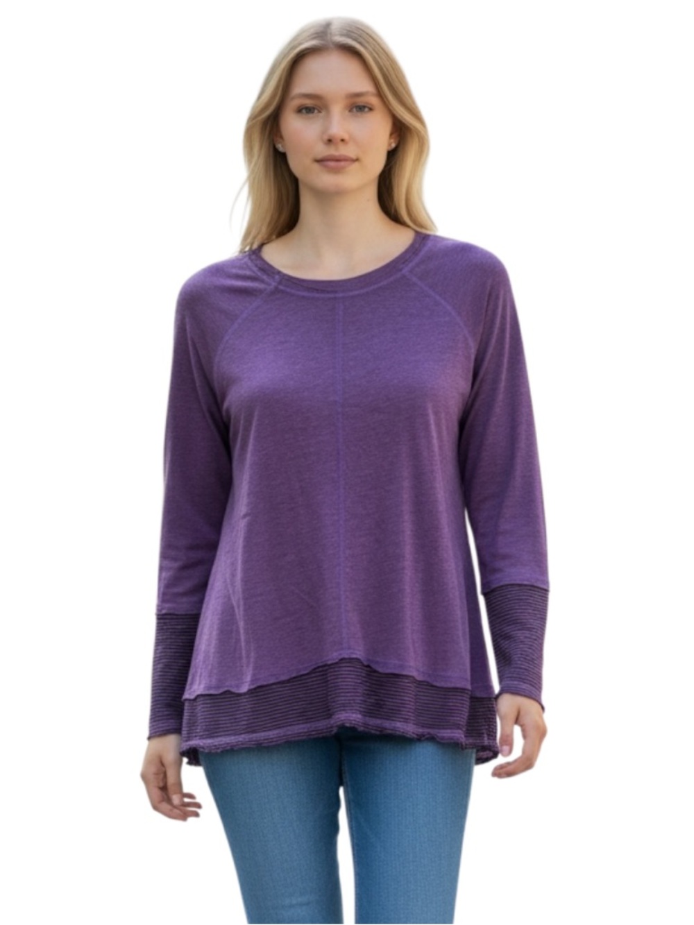 Flying Colors Purple Long Sleeve Women's Top